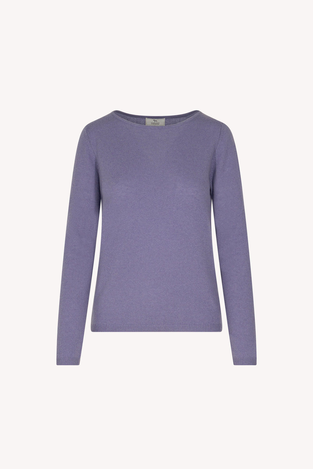 Maglia Scollo a Barchetta Velo in Puro Cashmere Malva
