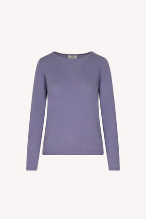 Maglia Scollo a Barchetta Velo in Puro Cashmere Malva