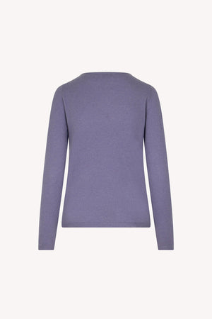 Maglia Scollo a Barchetta Velo in Puro Cashmere Malva