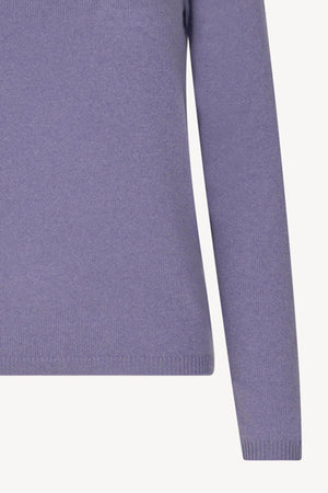 Maglia Scollo a Barchetta Velo in Puro Cashmere Malva