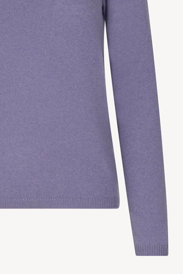 Maglia Scollo a Barchetta Velo in Puro Cashmere Malva