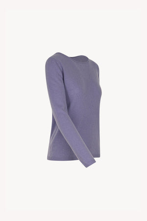 Maglia Scollo a Barchetta Velo in Puro Cashmere Malva