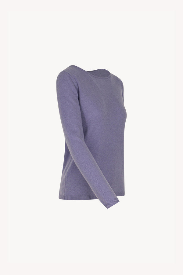 Maglia Scollo a Barchetta Velo in Puro Cashmere Malva