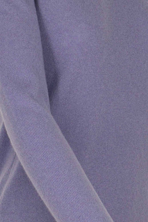 Maglia Scollo a Barchetta Velo in Puro Cashmere Malva