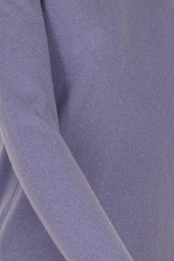 Maglia Scollo a Barchetta Velo in Puro Cashmere Malva