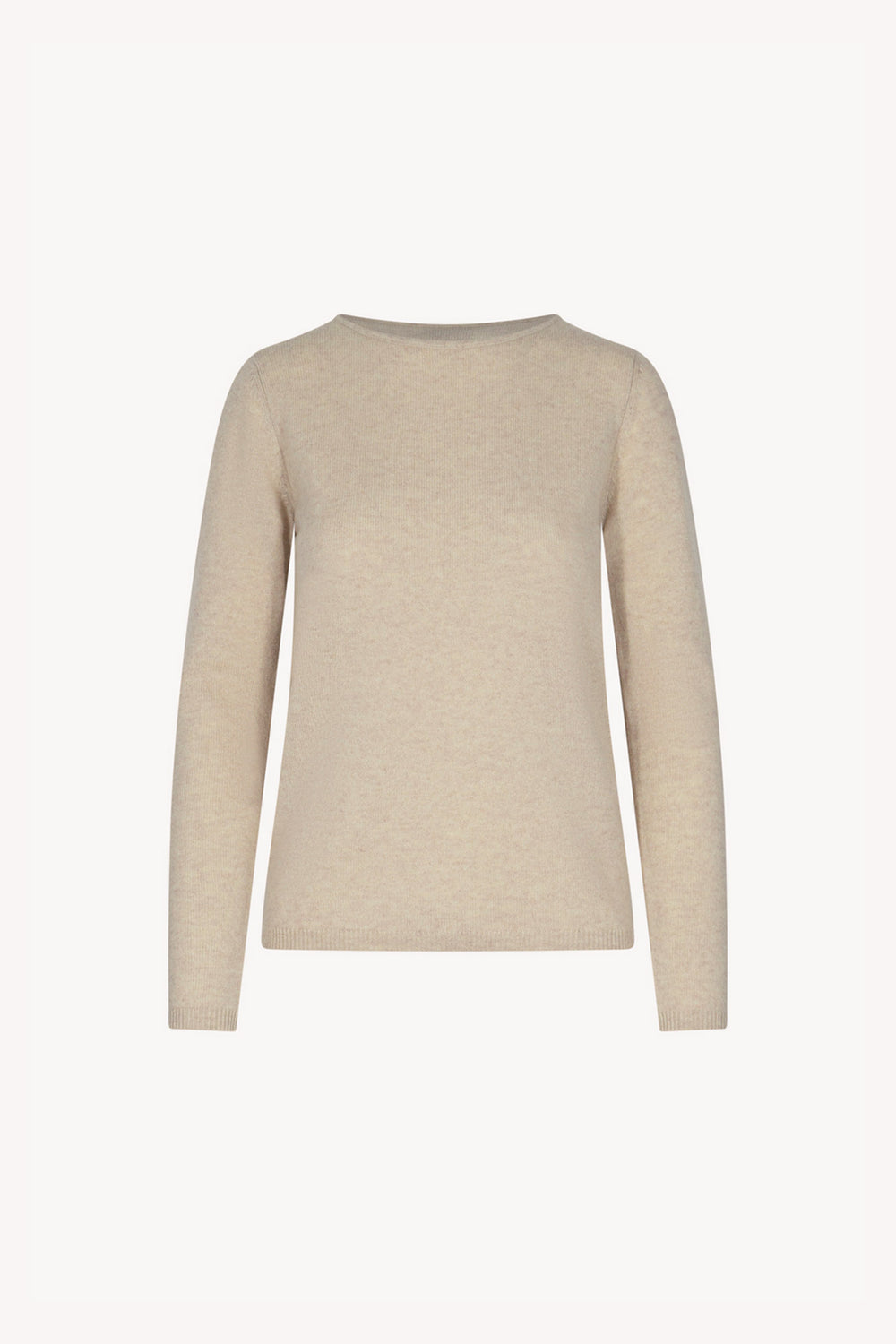 Beige Pure Cashmere Featherweight Boat Neck Sweater
