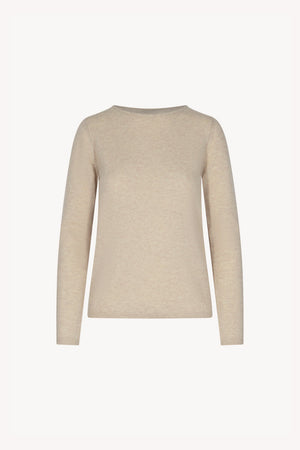 Beige Pure Cashmere Featherweight Boat Neck Sweater