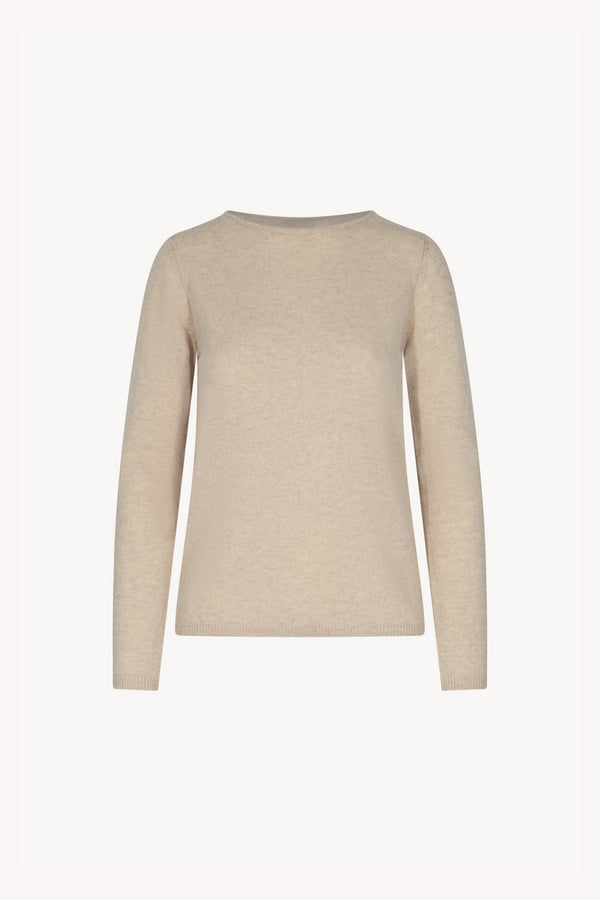 Beige Pure Cashmere Featherweight Boat Neck Sweater