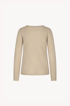 Beige Pure Cashmere Featherweight Boat Neck Sweater