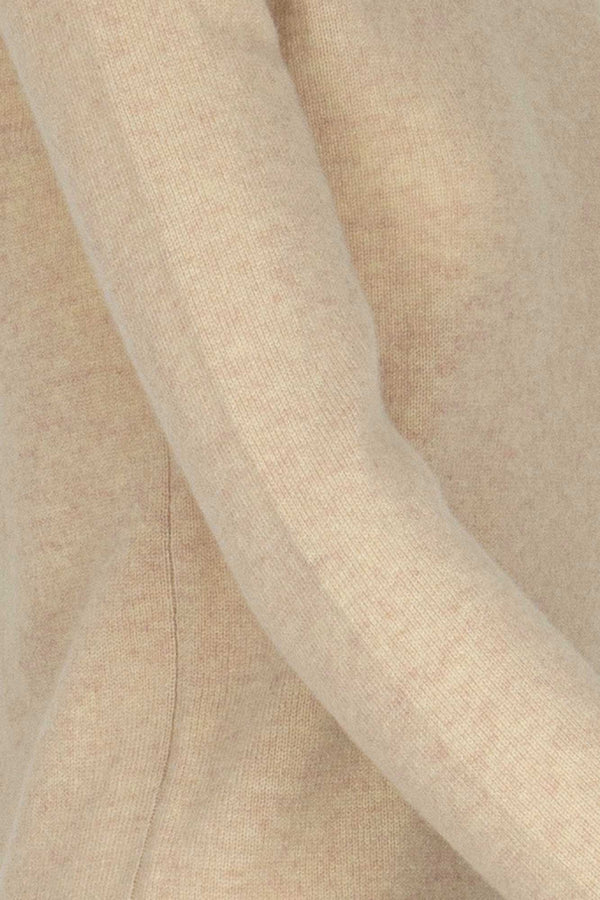 Beige Pure Cashmere Featherweight Boat Neck Sweater