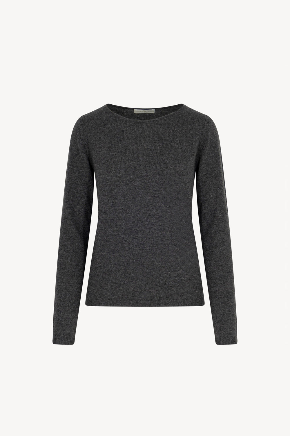 Maglia Scollo a Barchetta Velo in Puro Cashmere Antracite