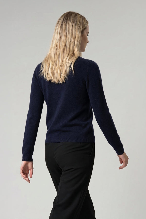 Maglia Scollo a Barchetta Velo in Puro Cashmere Notte