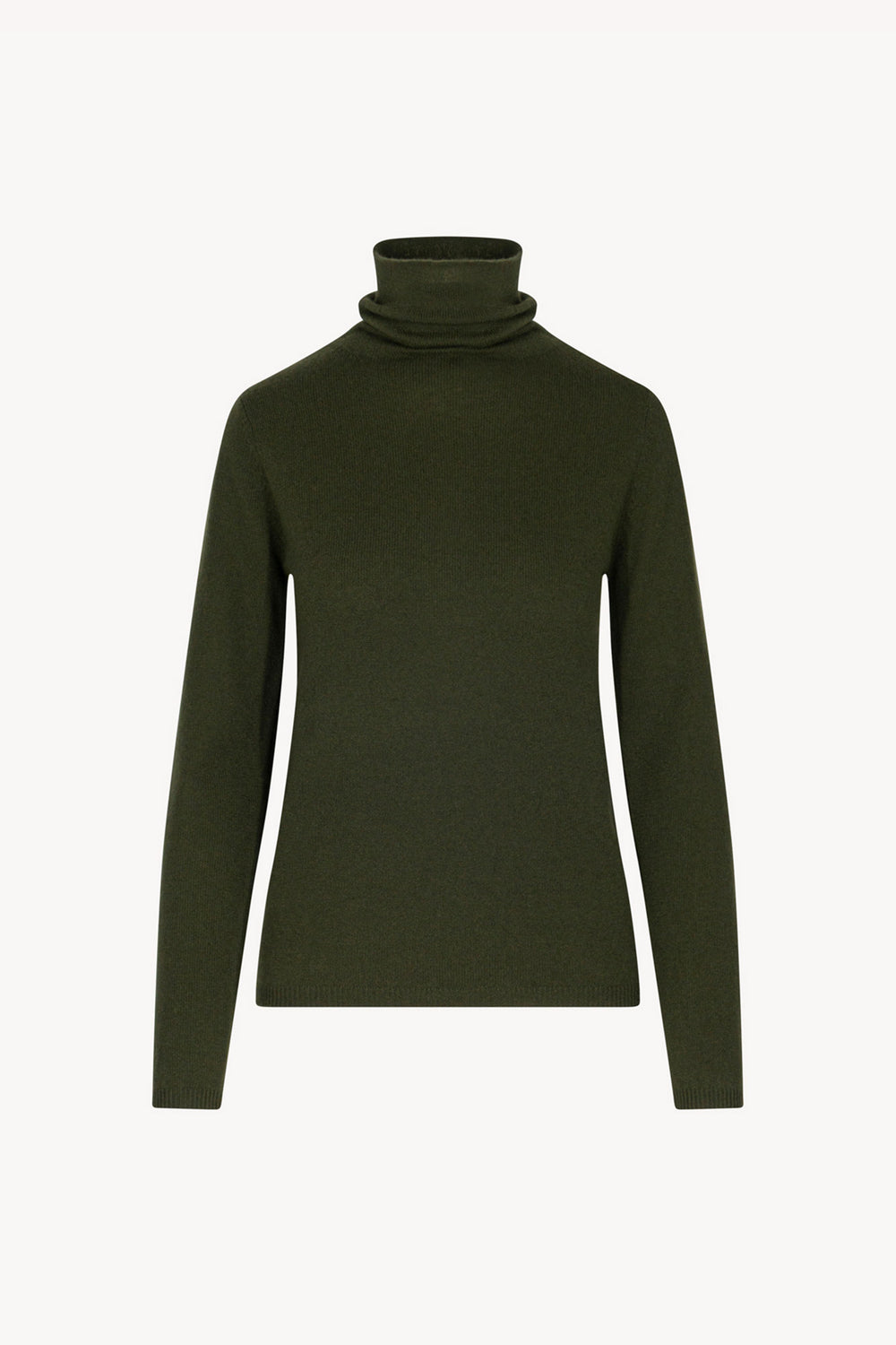 Dark Green Pure Cashmere Featherweight Turtleneck Sweater