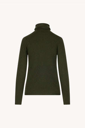 Dark Green Pure Cashmere Featherweight Turtleneck Sweater