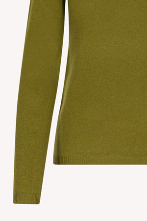 Olive Green Pure Cashmere Featherweight Turtleneck Sweater