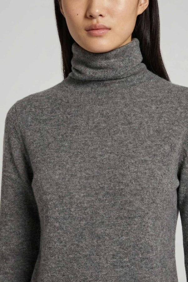 Olive Green Pure Cashmere Featherweight Turtleneck Sweater