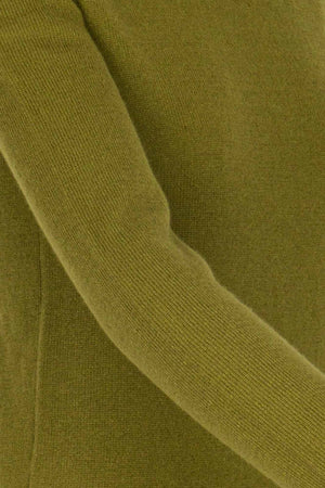 Olive Green Pure Cashmere Featherweight Turtleneck Sweater