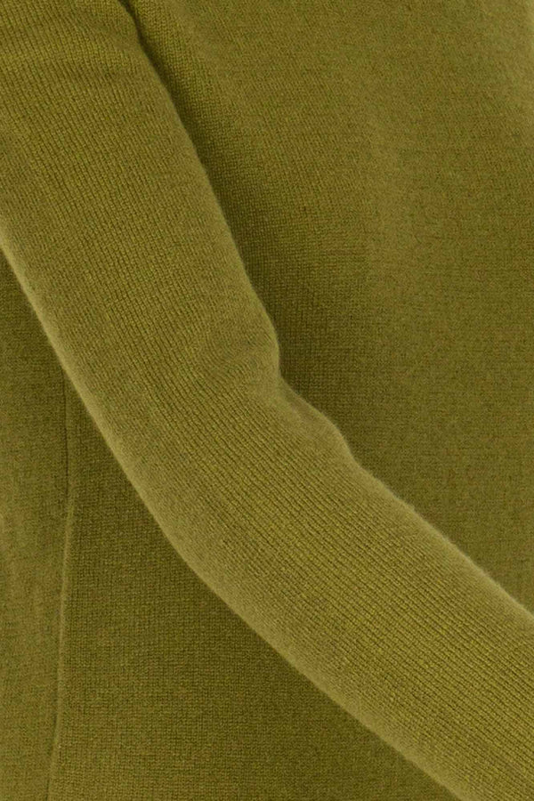 Olive Green Pure Cashmere Featherweight Turtleneck Sweater