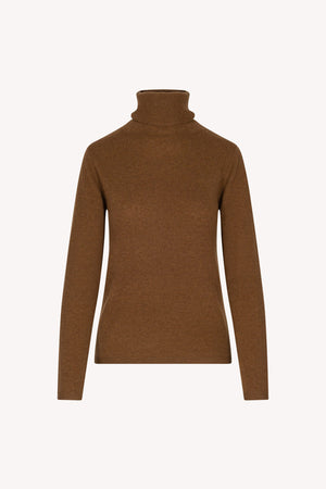 Terracotta Pure Cashmere Featherweight Turtleneck Sweater