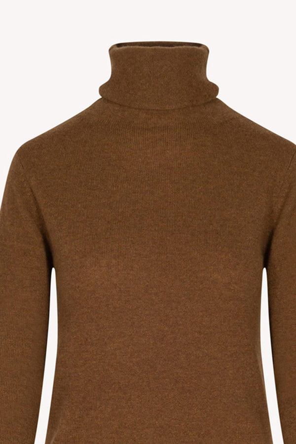 Terracotta Pure Cashmere Featherweight Turtleneck Sweater