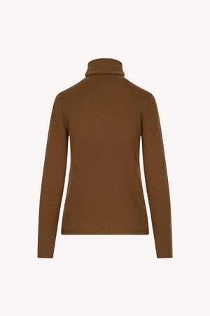 Terracotta Pure Cashmere Featherweight Turtleneck Sweater