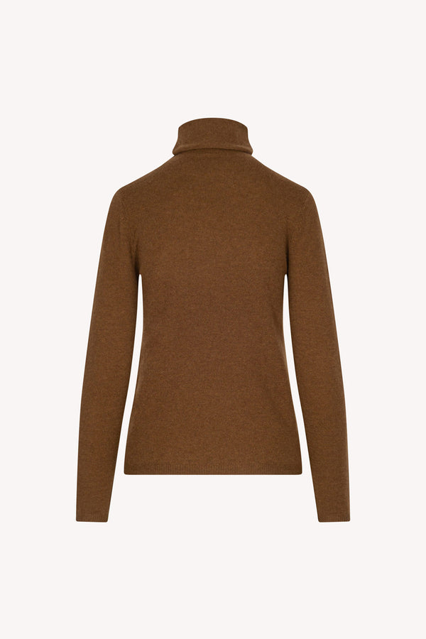 Terracotta Pure Cashmere Featherweight Turtleneck Sweater