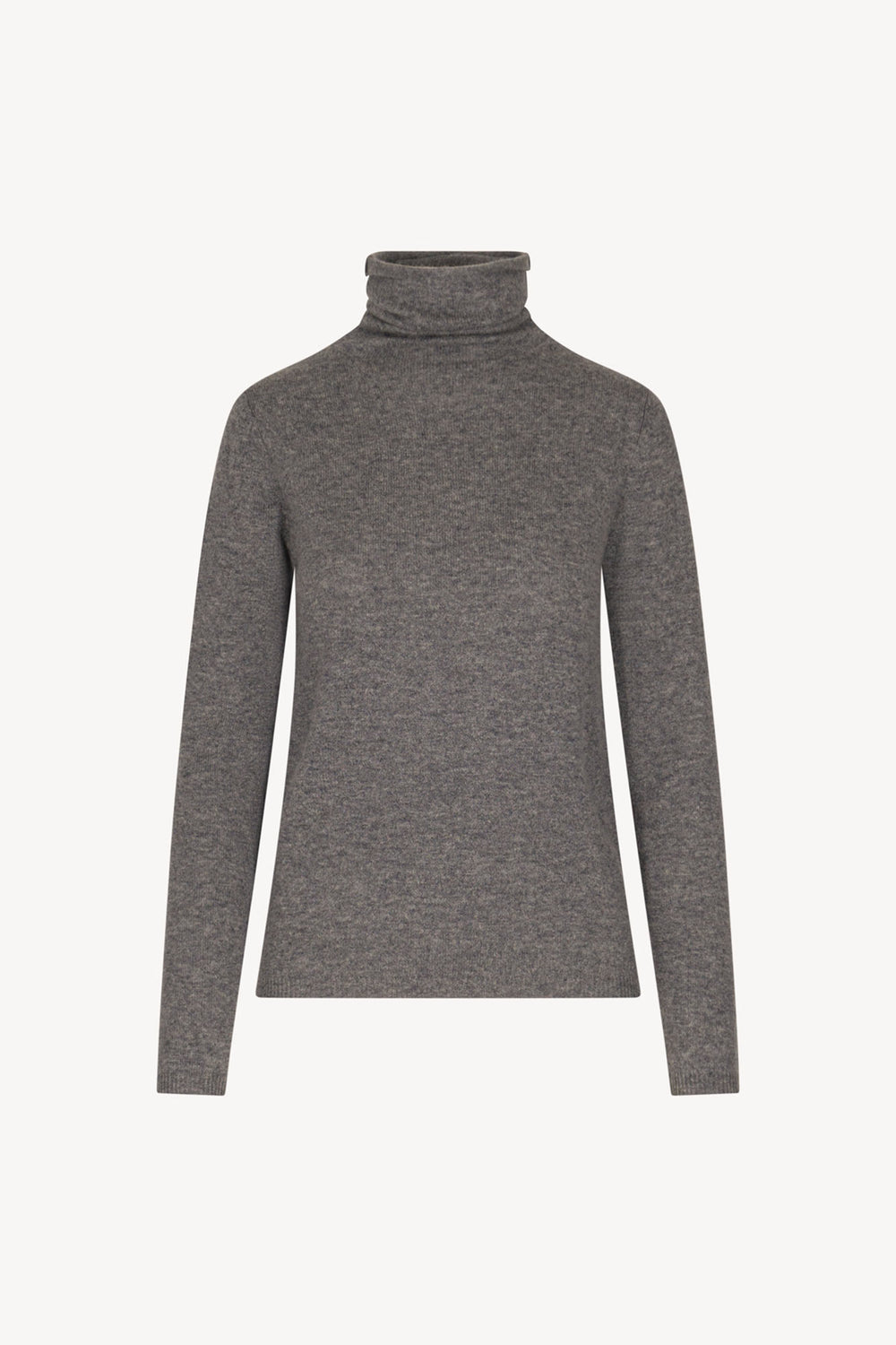 Medium Grey Pure Cashmere Featherweight Turtleneck Sweater