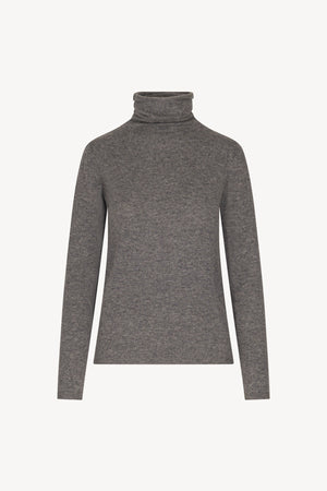 Medium Grey Pure Cashmere Featherweight Turtleneck Sweater