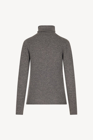 Medium Grey Pure Cashmere Featherweight Turtleneck Sweater