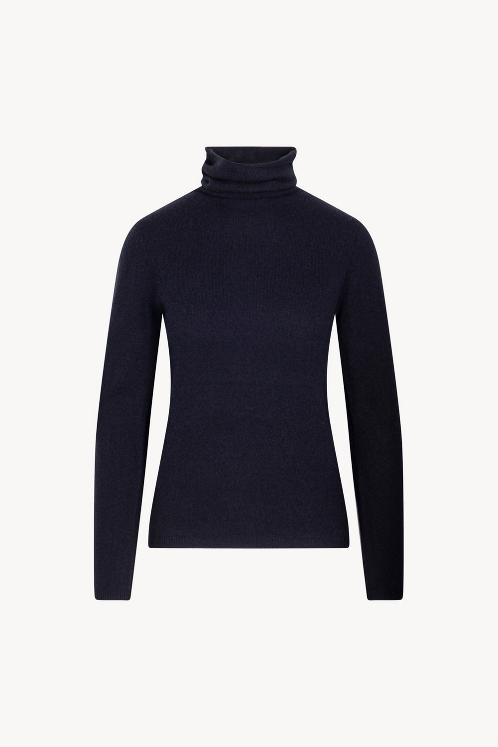 Midnight Blue Pure Cashmere Featherweight Turtleneck Sweater