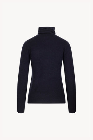 Midnight Blue Pure Cashmere Featherweight Turtleneck Sweater