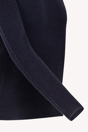 Midnight Blue Pure Cashmere Featherweight Turtleneck Sweater
