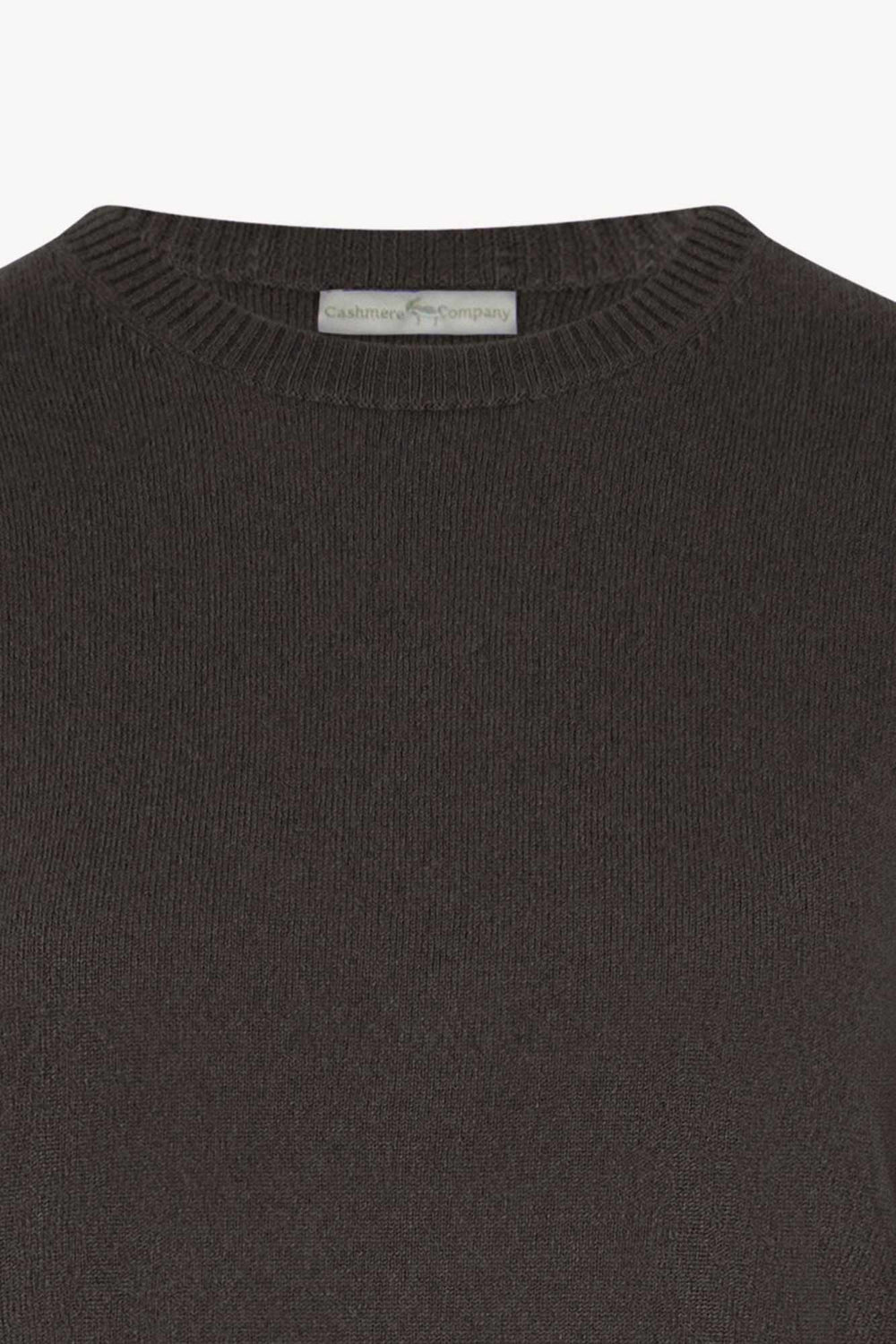 Girocollo in Maglia Rasata in Puro Cashmere Mocha