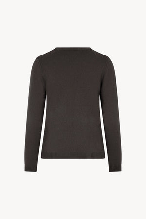 Girocollo in Maglia Rasata in Puro Cashmere Mocha