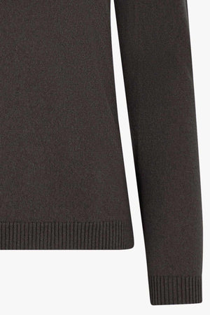 Girocollo in Maglia Rasata in Puro Cashmere Mocha