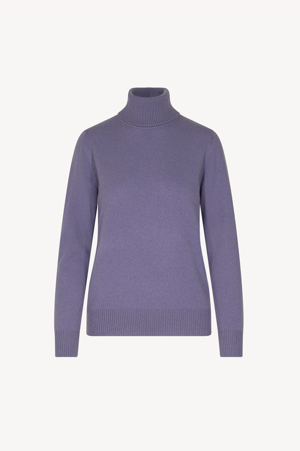 Mauve Pure Cashmere Turtle Neck Sweater in Plain Stitch