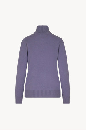 Dolcevita in Maglia Rasata in Puro Cashmere Malva