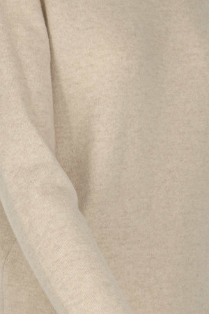 Dolcevita in Maglia Rasata in Puro Cashmere Avena