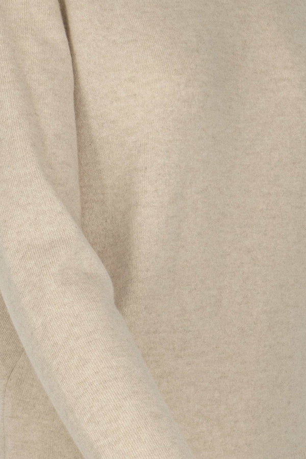 Dolcevita in Maglia Rasata in Puro Cashmere Avena