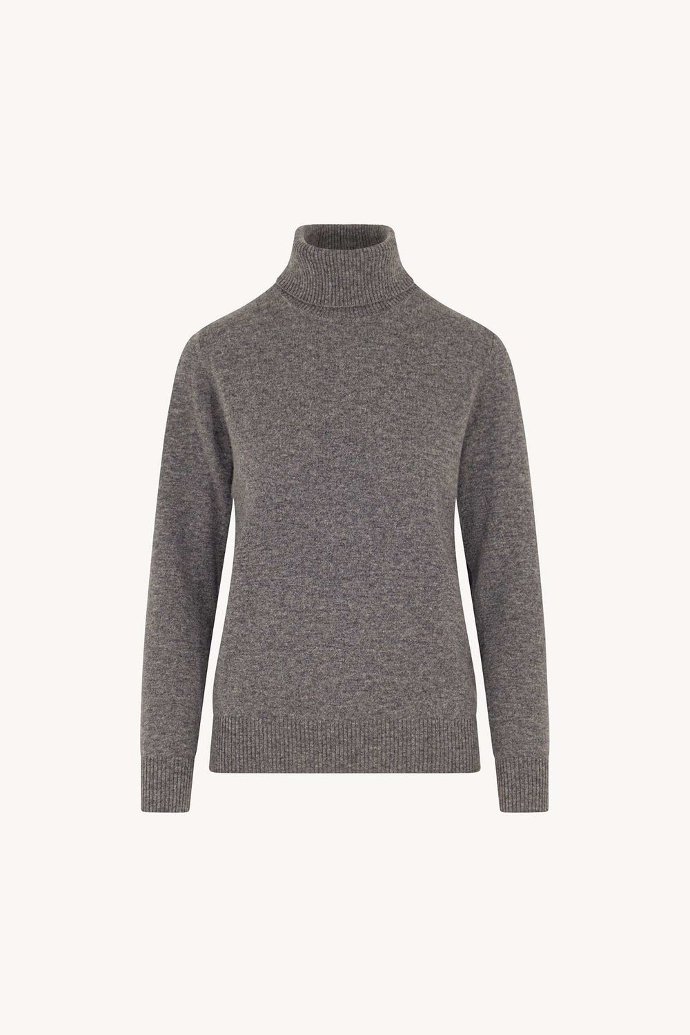 Dolcevita in Maglia Rasata in Puro Cashmere Derby
