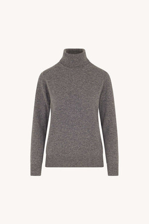 Dolcevita in Maglia Rasata in Puro Cashmere Derby
