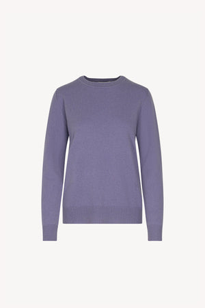Girocollo in Maglia Rasata in Puro Cashmere Malva