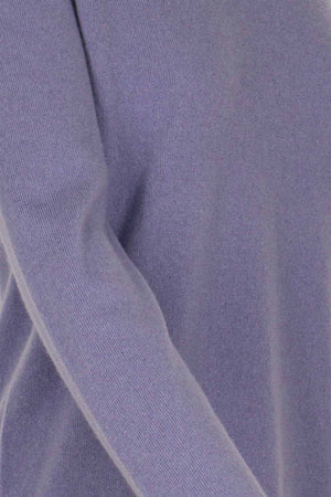 Girocollo in Maglia Rasata in Puro Cashmere Malva