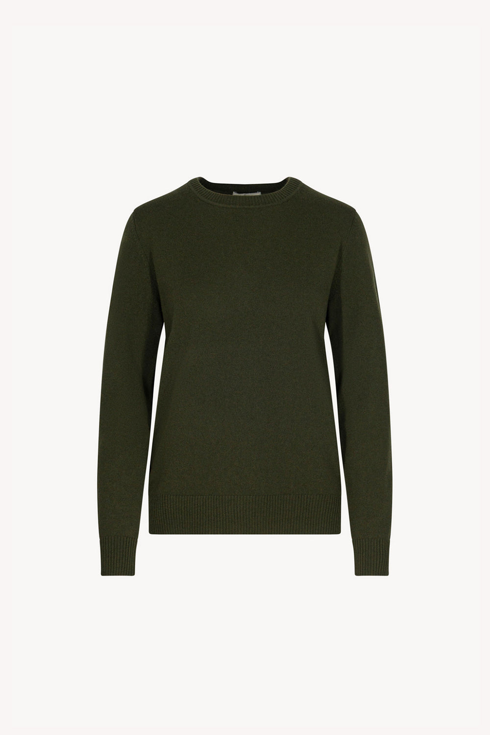 Girocollo in Maglia Rasata in Puro Cashmere Foresta