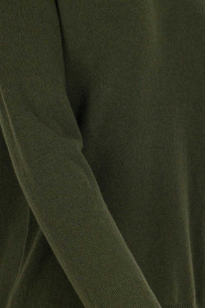 Girocollo in Maglia Rasata in Puro Cashmere Foresta