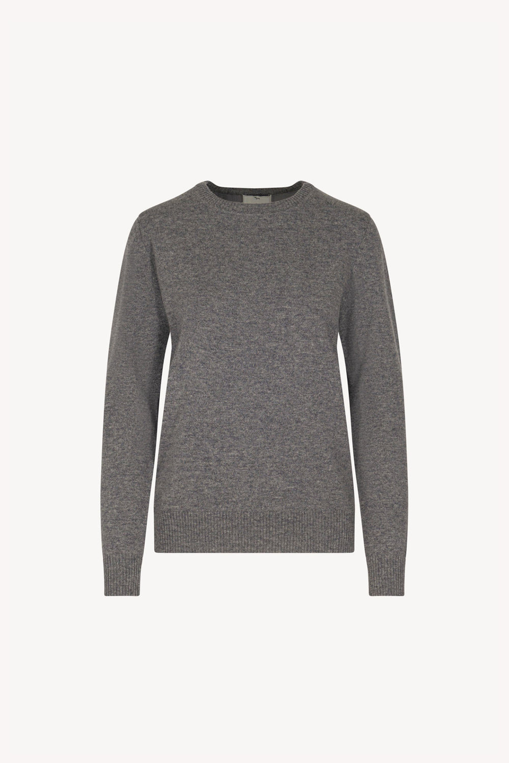 Girocollo in Maglia Rasata in Puro Cashmere Derby
