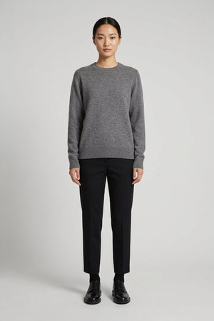 Girocollo in Maglia Rasata in Puro Cashmere Derby