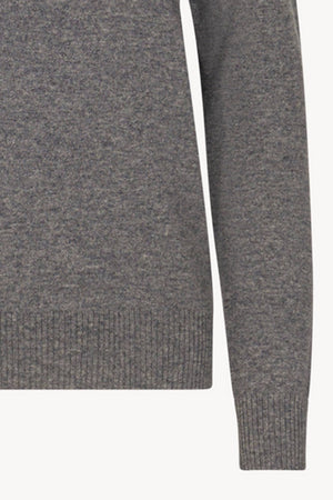 Girocollo in Maglia Rasata in Puro Cashmere Derby