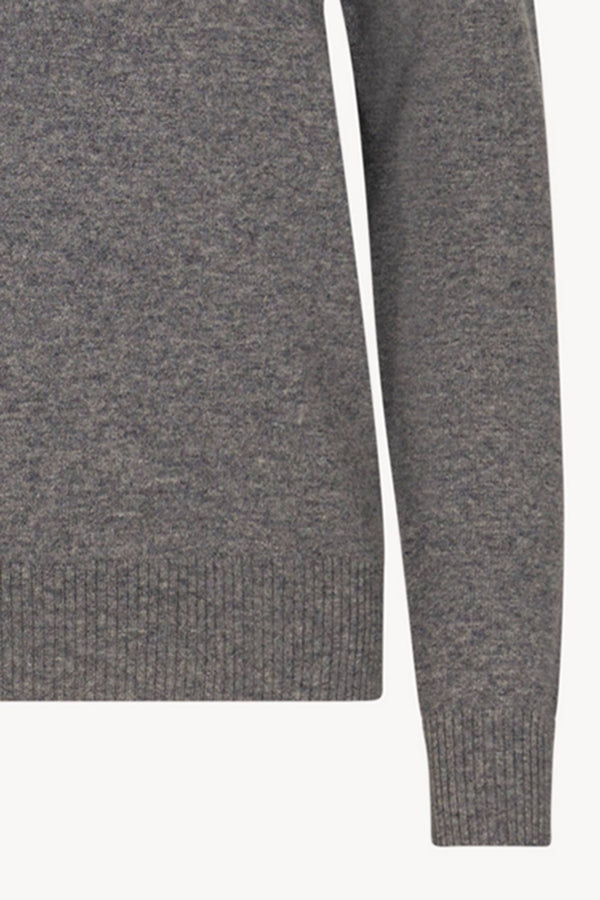 Girocollo in Maglia Rasata in Puro Cashmere Derby