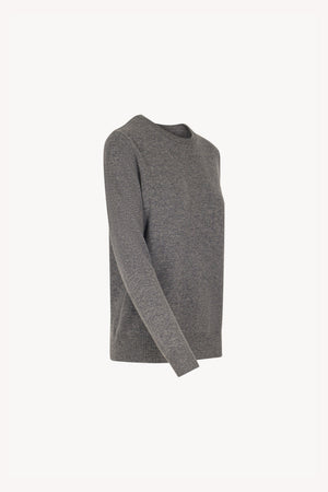 Girocollo in Maglia Rasata in Puro Cashmere Derby
